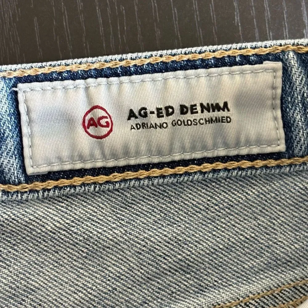 AG Adriano Goldschmied The Jodi Crop side slit Jeans light Blue Denim size 25 - Picture 6 of 11